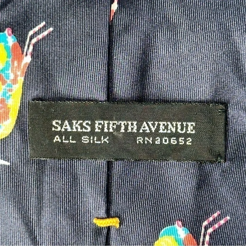 Saks Fifth Avenue 5th Navy Blue Rainbow Sherbet Ice Cream Sundae Necktie Tie